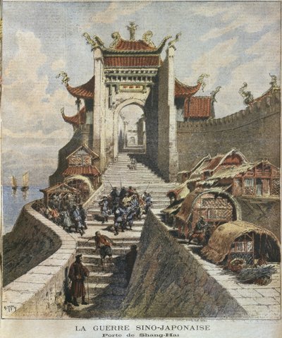 Guerra sino-giapponese, porta di Shanghai, illustrazione da 
